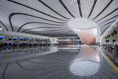 上海机场快速线现代列车驶过城市风景